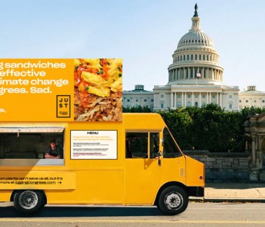 Eat Just's vegan egg sandwich food truck outside congress