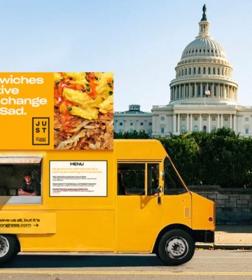 Eat Just's vegan egg sandwich food truck outside congress