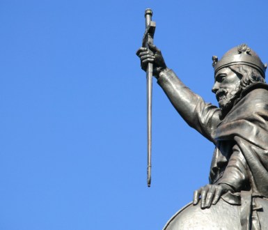 A statue of King Alfred the Great, Anglo-Saxon King
