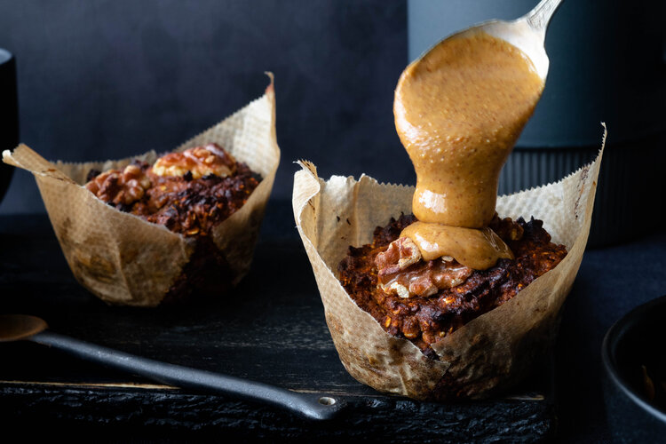 Banana Walnut Oat Muffins