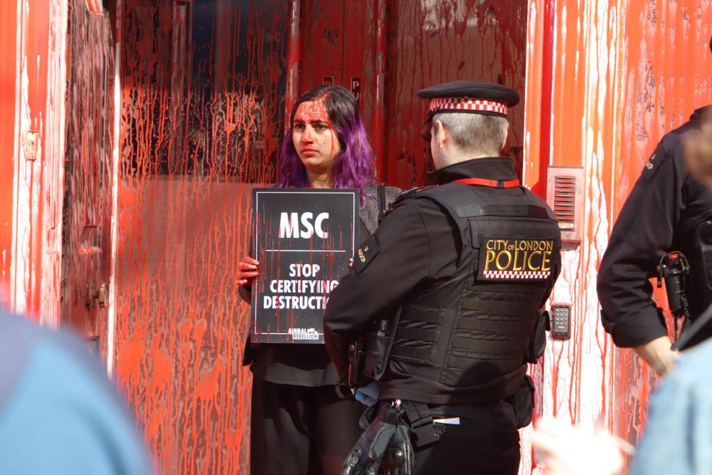 Protesters in London