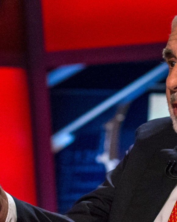 Billionaire activist investor Carl Icahn gives an interview on FOX Business Network's Neil Cavuto show in New York February 11, 2014