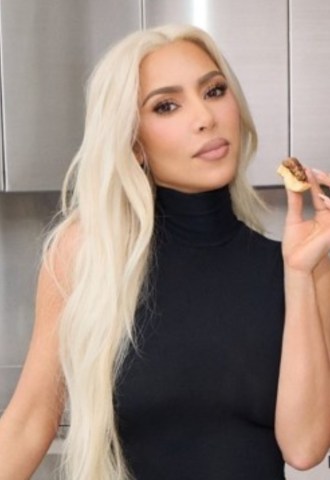 Kim Kardashian eating Beyond Meat