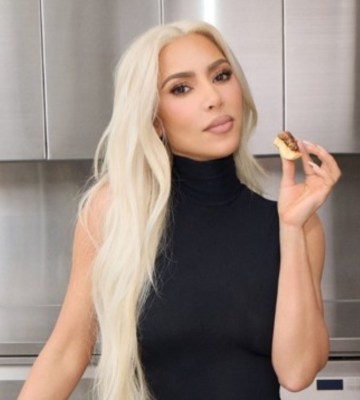 Kim Kardashian eating Beyond Meat