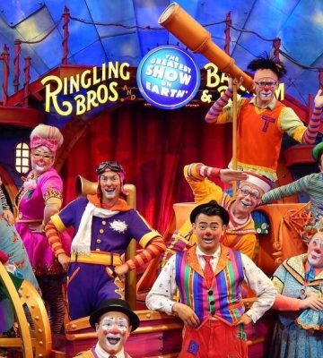 clowns at the Ringling Bros circus