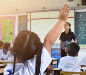 children in classroom learning