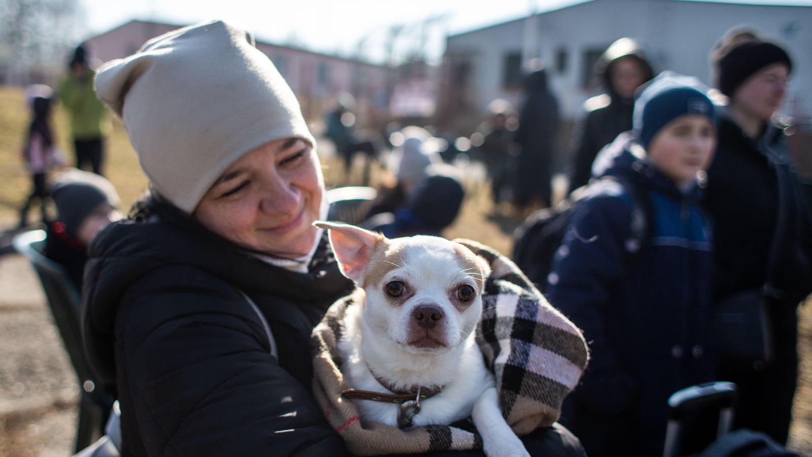 People fleeing Ukraine with their pets