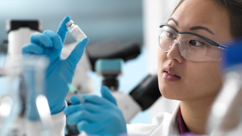 Scientist testing a vaccination in a lab